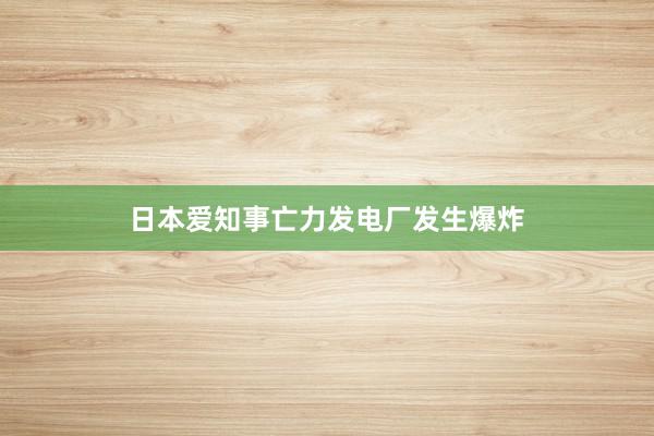 日本爱知事亡力发电厂发生爆炸