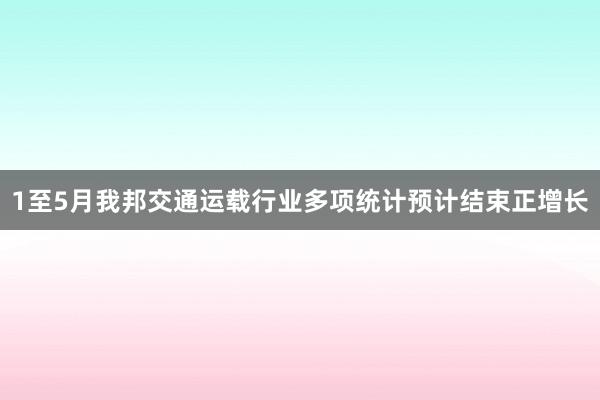 1至5月我邦交通运载行业多项统计预计结束正增长