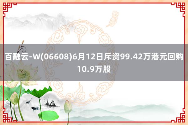 百融云-W(06608)6月12日斥资99.42万港元回购10.9万股