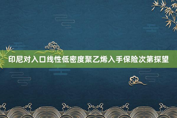 印尼对入口线性低密度聚乙烯入手保险次第探望