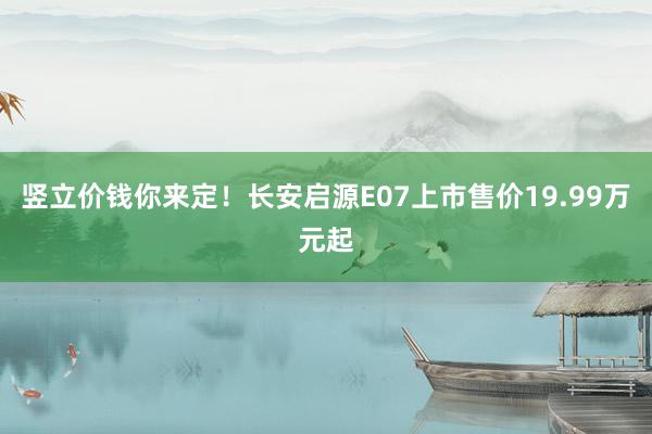 竖立价钱你来定！长安启源E07上市售价19.99万元起